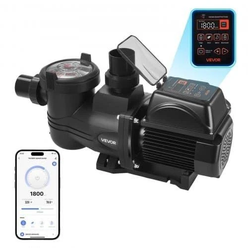 VEVOR Kintamojo greičio baseino siurblys, 1650 W, 220-240V