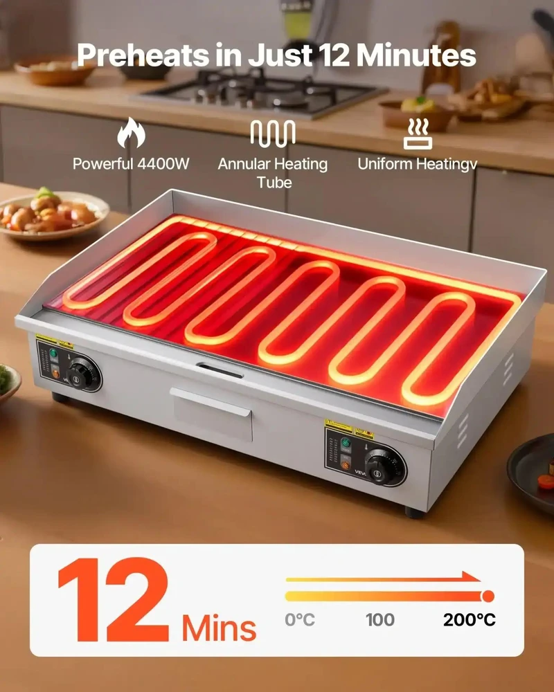 Vaflinė VEVOR Elektrinė komercinė grilinė, 725 x 400 mm
