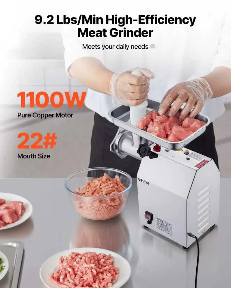 VEVOR Elektrinė mėsmalė ir dešrų kimštuvė 4,2kg/min virtuvei