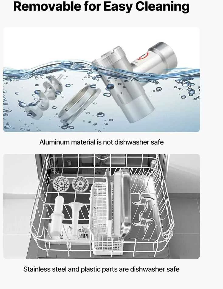 VEVOR Elektrinė mėsmalė ir dešrų kimštuvė 4,2kg/min virtuvei