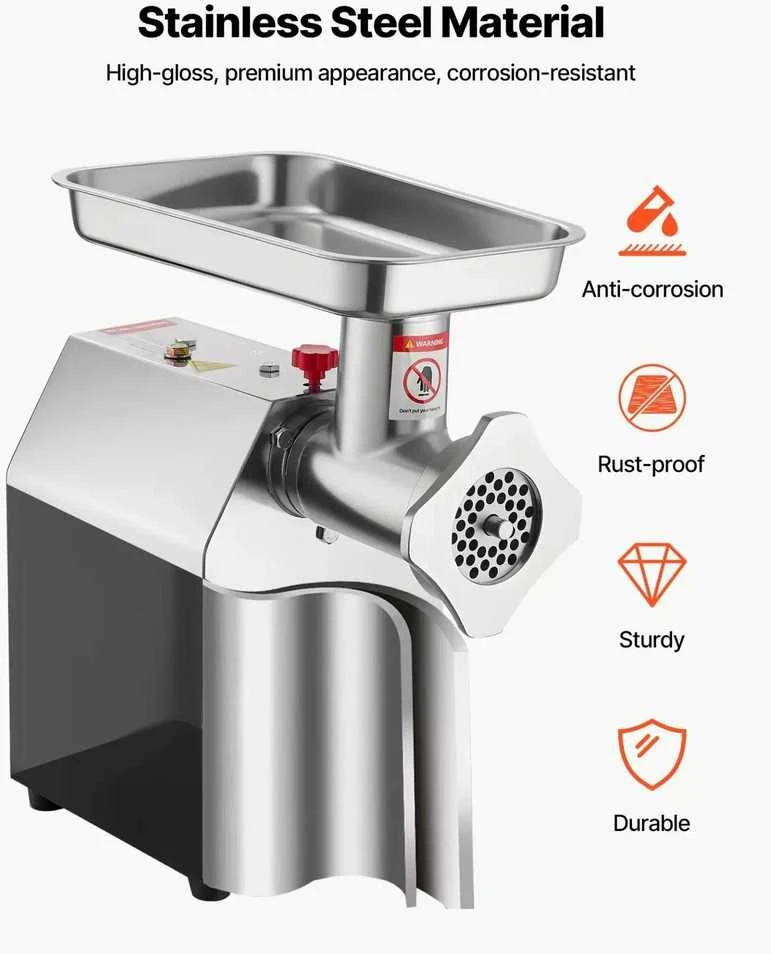 VEVOR Elektrinė mėsmalė ir dešrų kimštuvė 4,2kg/min virtuvei