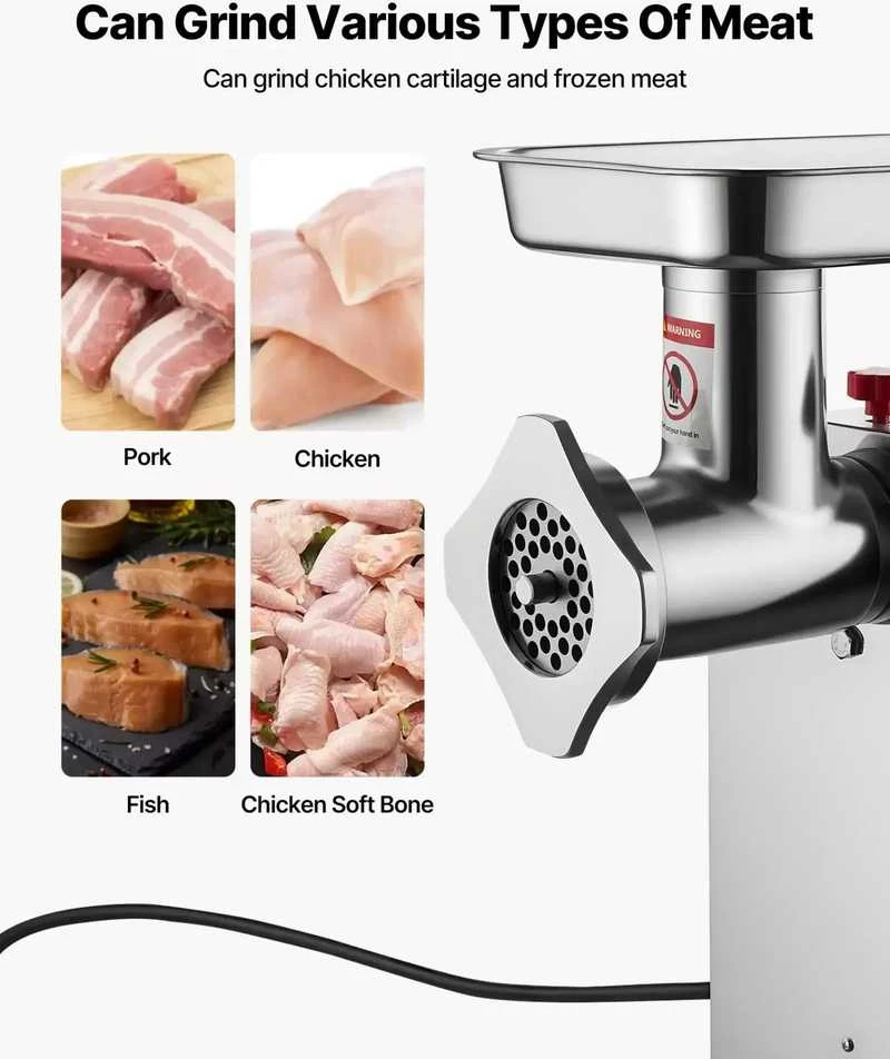 VEVOR Elektrinė mėsmalė ir dešrų kimštuvė 4,2kg/min virtuvei