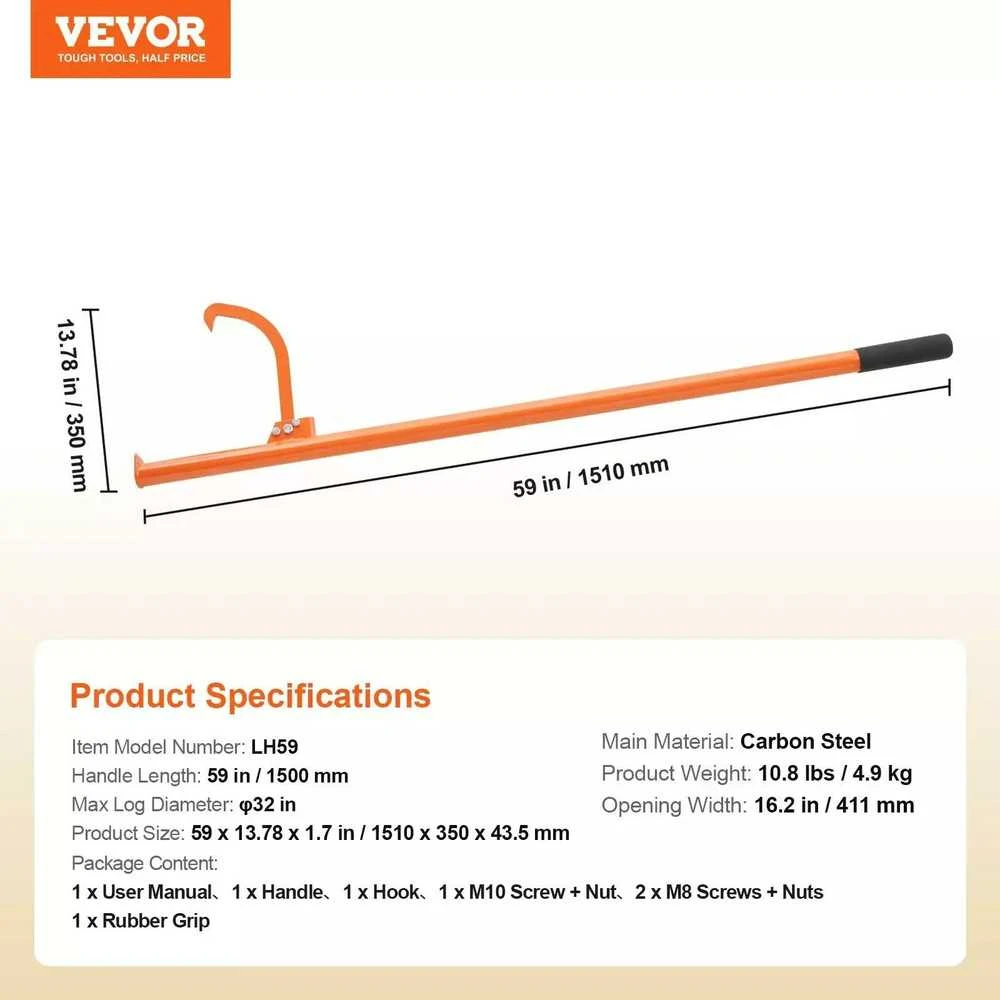 VEVOR 59 cm ilgio kirtimo įrankis rąstams