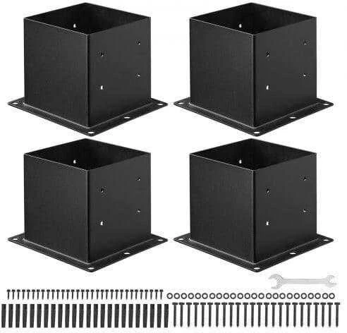 Vevor 4 vnt. 10x10 cm stulpų pagrindo atrama