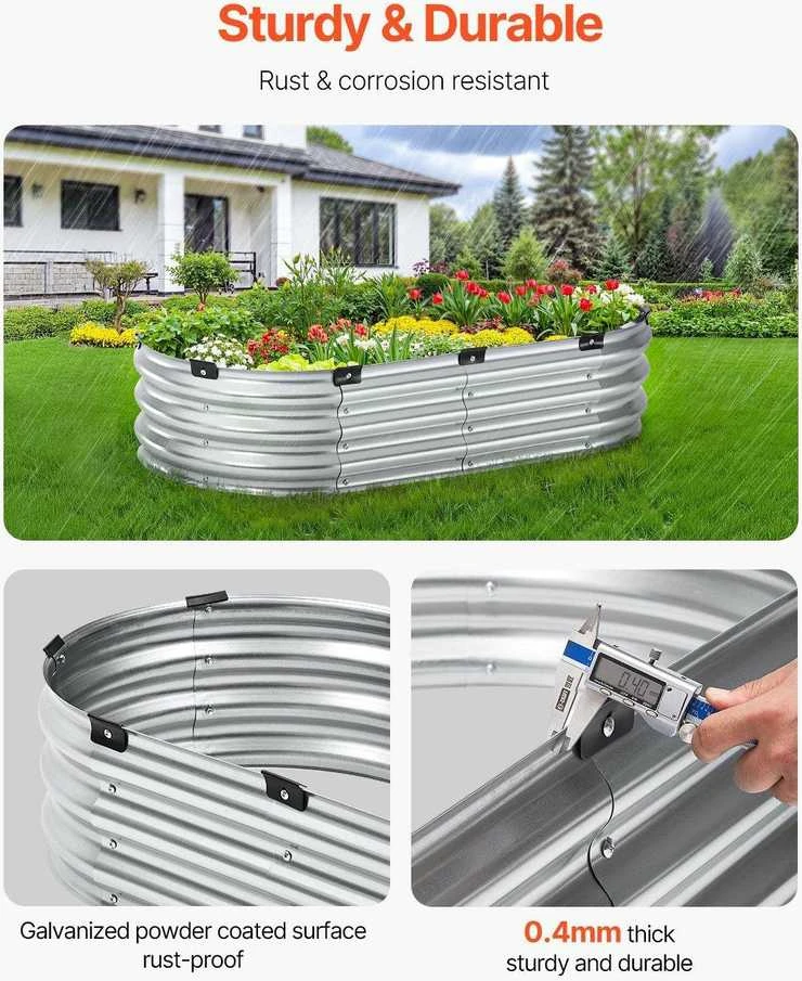 VEVOR Metalinė daržovių lysvė 1195x585x270mm sidabrinė
