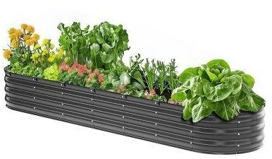VEVOR Metalinė daržovių lysvė 239x60x27cm tamsiai pilka