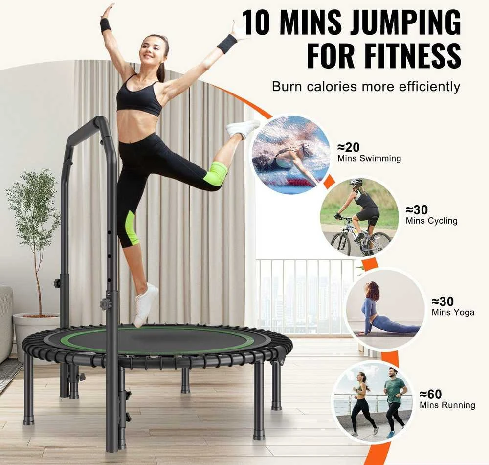 VEVOR 40" sulankstomas mini fitneso batutas su rankena