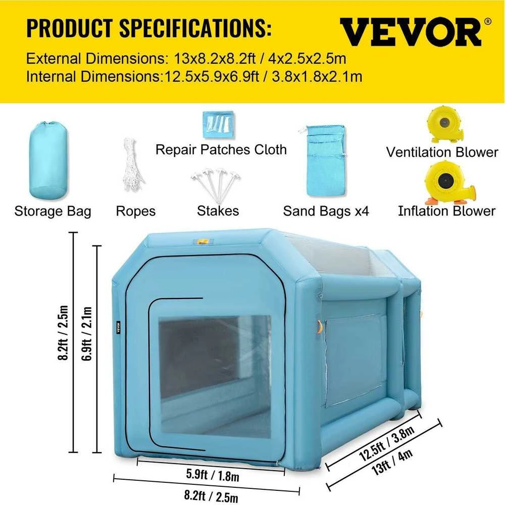 VEVOR Pripučiama dažymo palapinė 4 m x 2,5 m