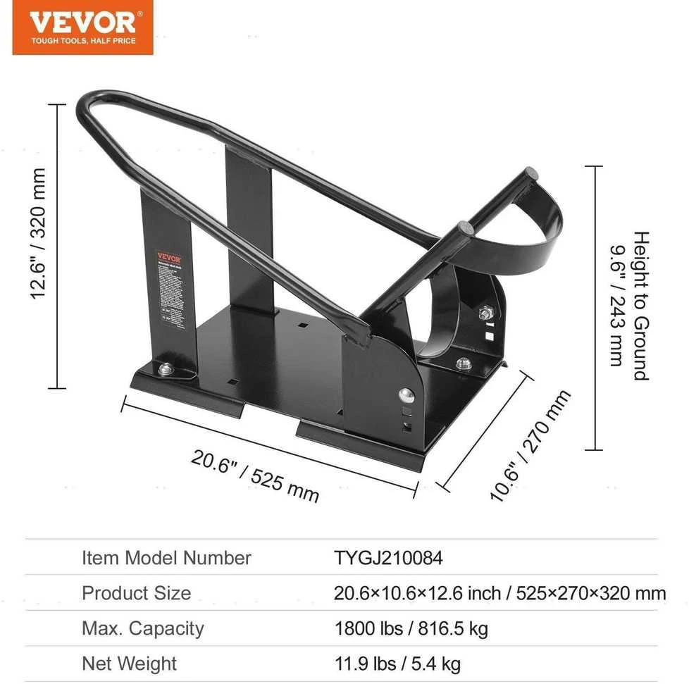 VEVOR Motociklų rato gaubtas, 816,5kg talpa