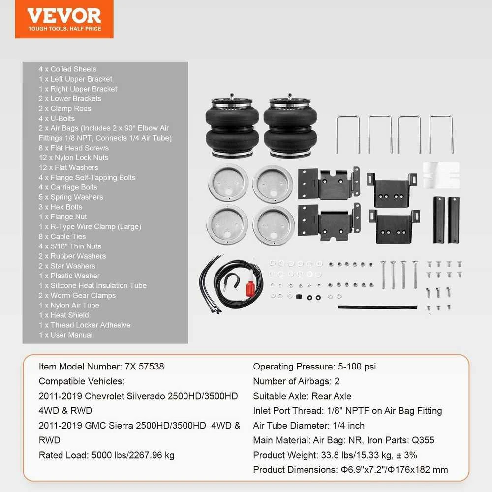 VEVOR Oro pagalvės pakaba Chevrolet Silverado GMC Sierra