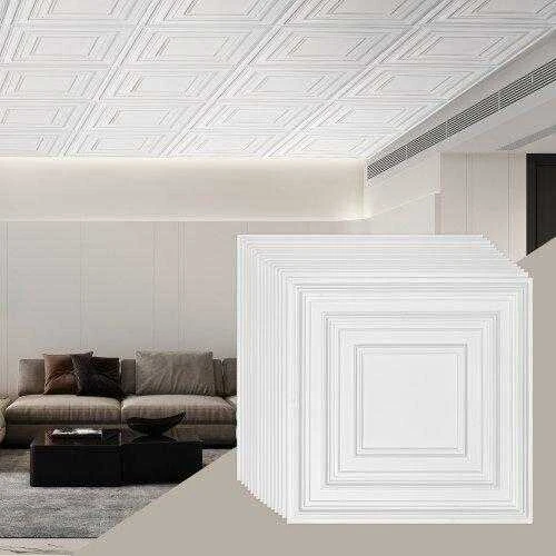 VEVOR Lubų plytelės 12 vnt. PVC 60x60 cm