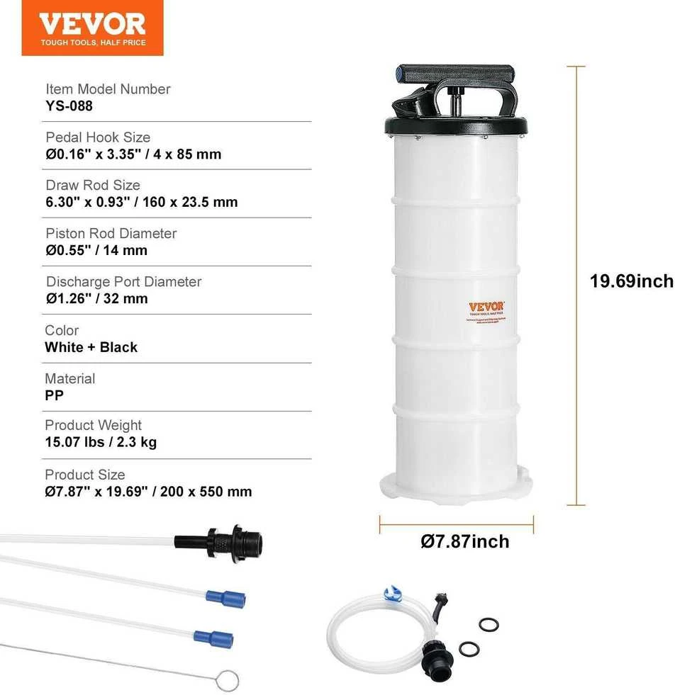 VEVOR 6.5 litrų rankinis skysčių ištraukiklis