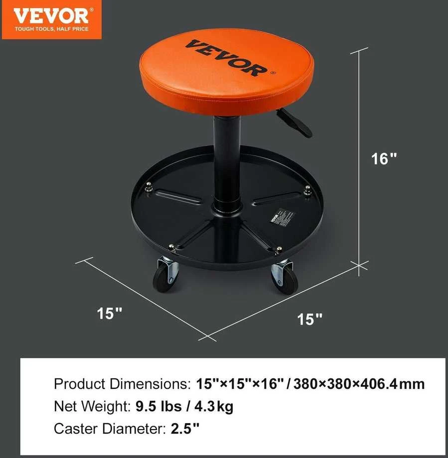 VEVOR Mechaniko taburetė su reguliuojamu aukščiu
