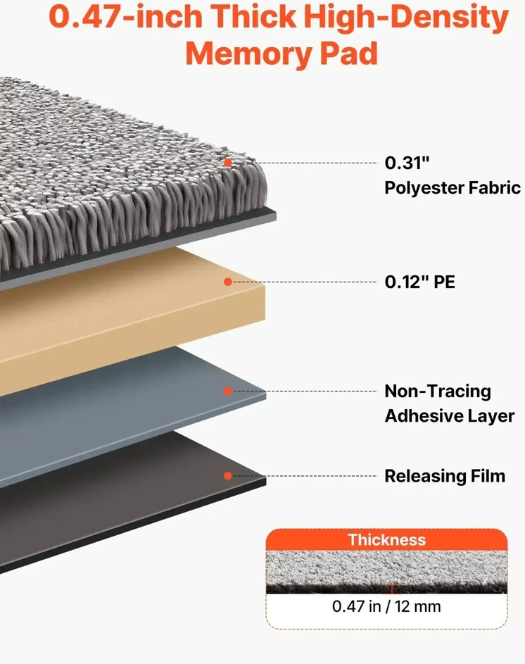 Savaime lipnios kiliminės plytelės 457 x 457 mm (10 vnt.) – Tamsiai ruda spalva