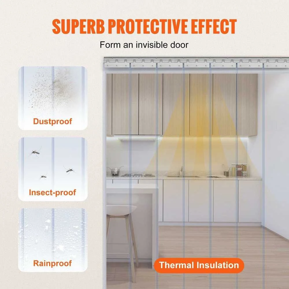 VEVOR PVC durų užuolaidos šaldytuvams 107 x 213 cm