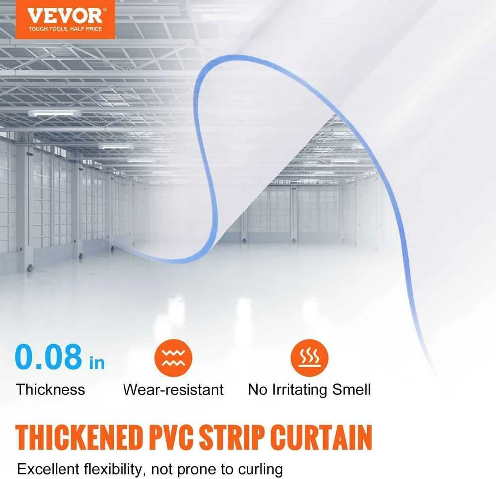VEVOR PVC durų užuolaidos šaldytuvams 107 x 213 cm