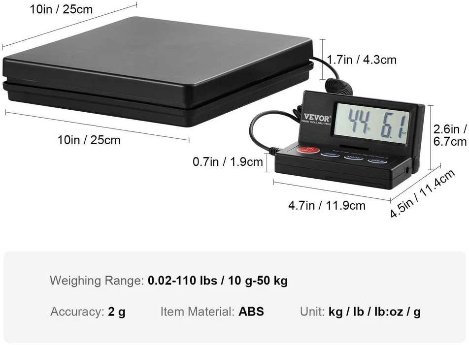 VEVOR Siuntimo skaitmeninė pašto svarstyklė 50 kg