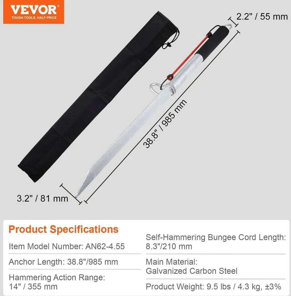 VEVOR Smėlio smaigalio valtis 91 cm inkaras