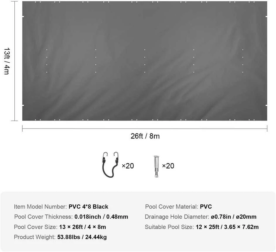 VEVOR Baseino saugos danga 13x26 ft