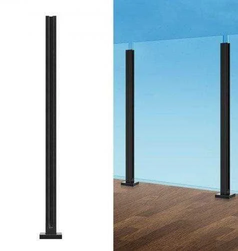 VEVOR Stiklo turėklo laikiklis 105 cm, juodas