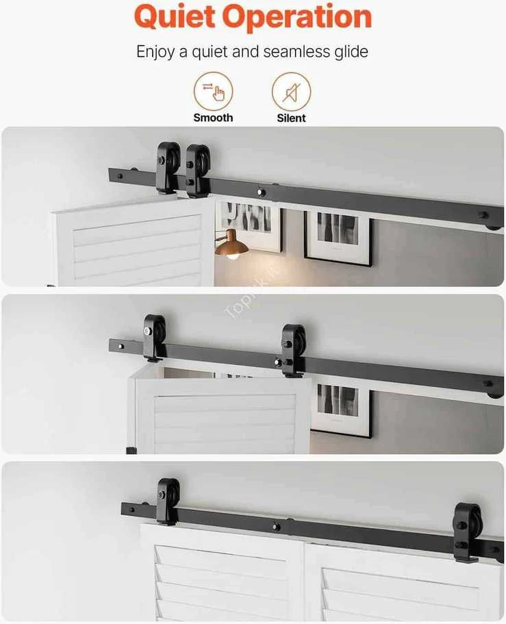 VEVOR Sulankstomo stumdomo durų bėgelio rinkinys 132 cm