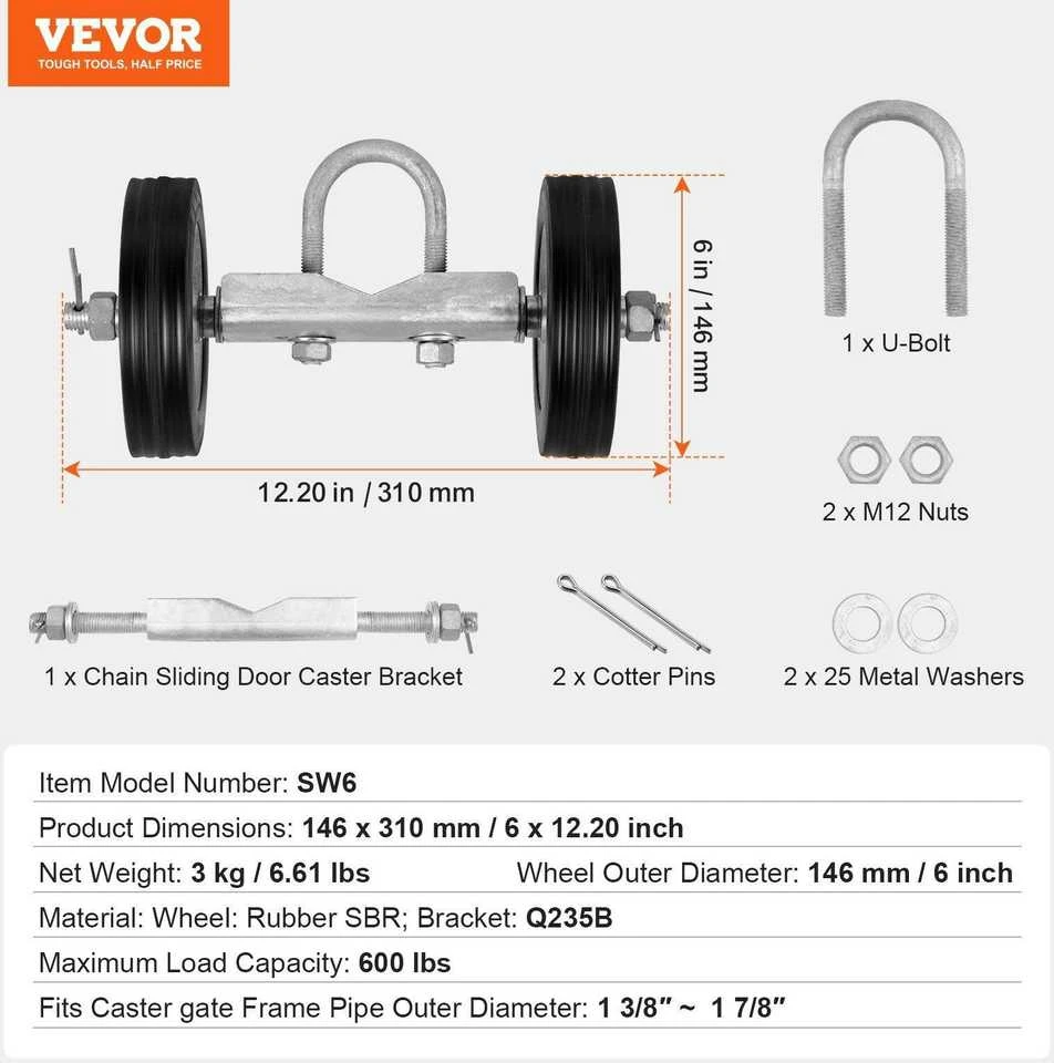 VEVOR Stumdomų vartų komplektas 6”