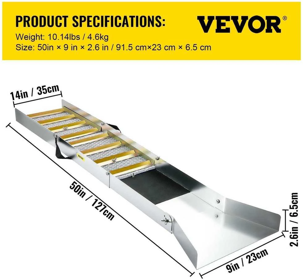VEVOR Sulankstoma aliuminio šliuzo dėžė, 127 cm, aukso paieškai
