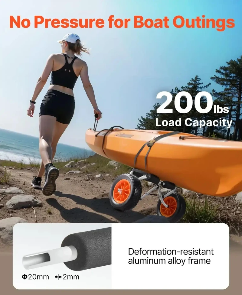 VEVOR Sulankstoma vežimėlis baidarėms, 90 kg apkrova