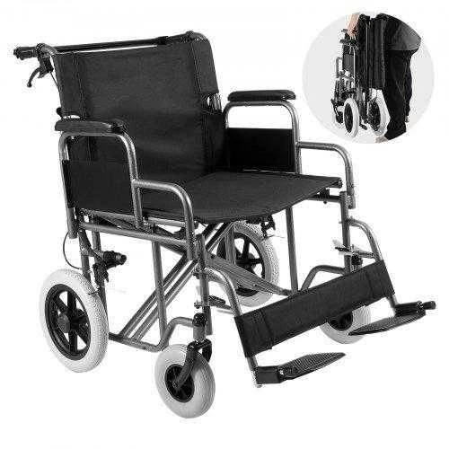 Vevor Sulankstoma plieninė neįgaliojo vežimėlis 61 cm