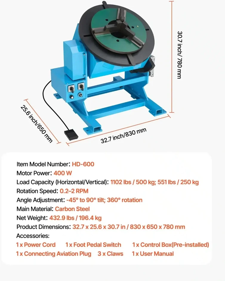 VEVOR Rotacinis suvirinimo pozicionierius 500 kg