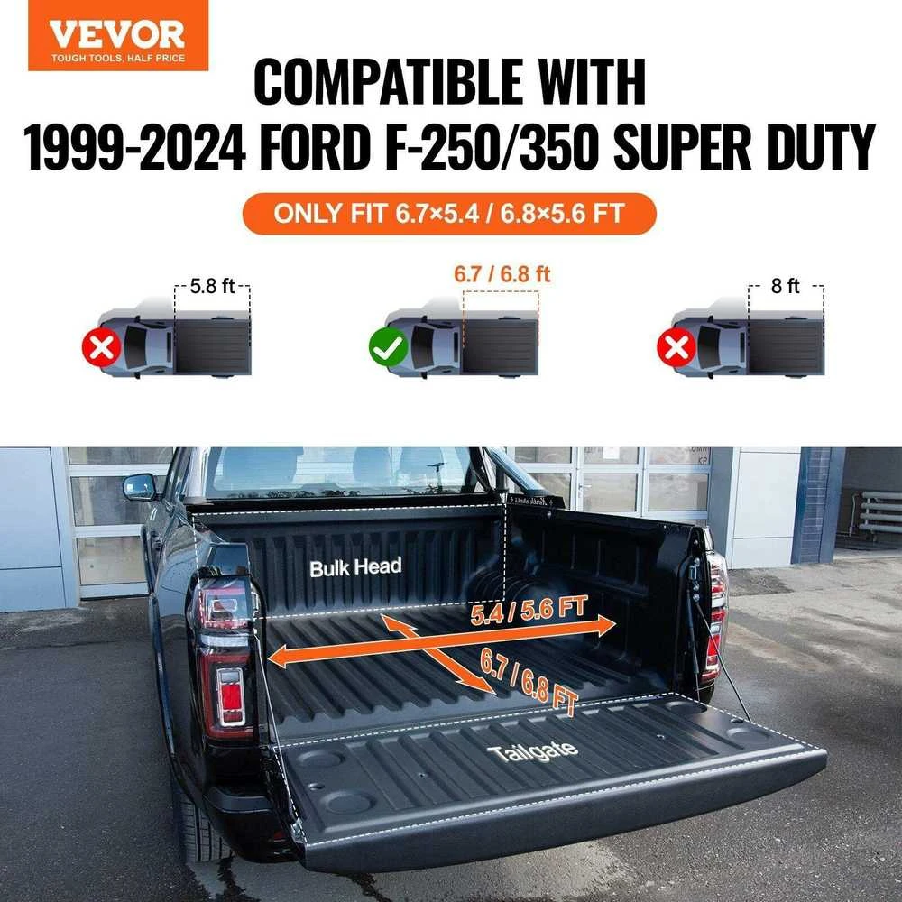 VEVOR Tri-fold bagažinės dangtis Ford F-250 F-350