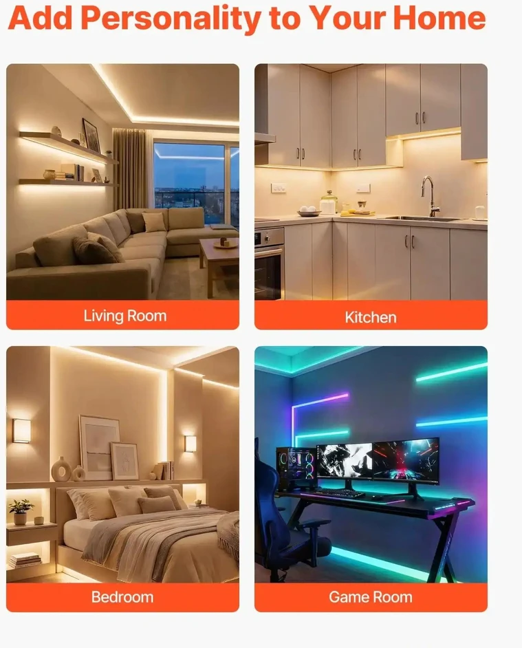 Vevor 20 vnt. 2 m U formos LED aliuminio kanalas