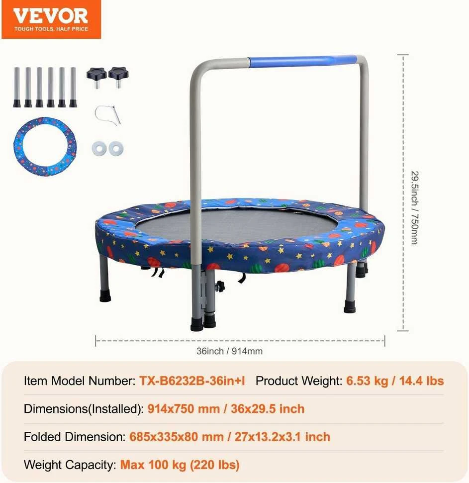 VEVOR 91 cm batutas vaikams sulankstomas mini