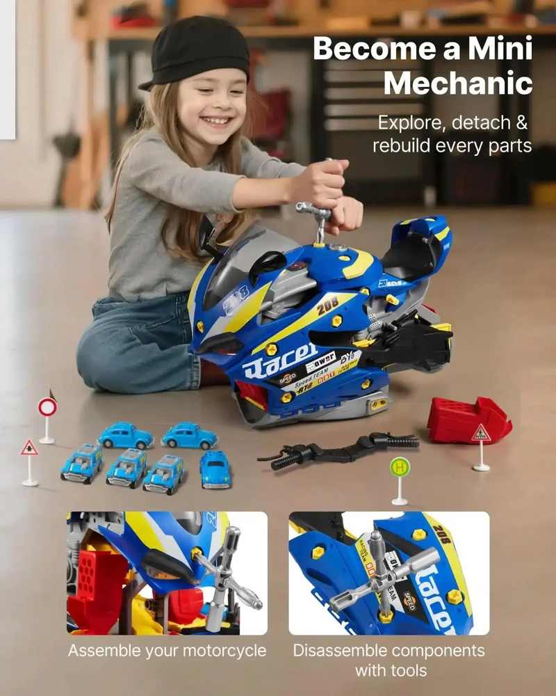 VEVOR Vaikiška motociklo variklio dirbtuvė, 25 dalys