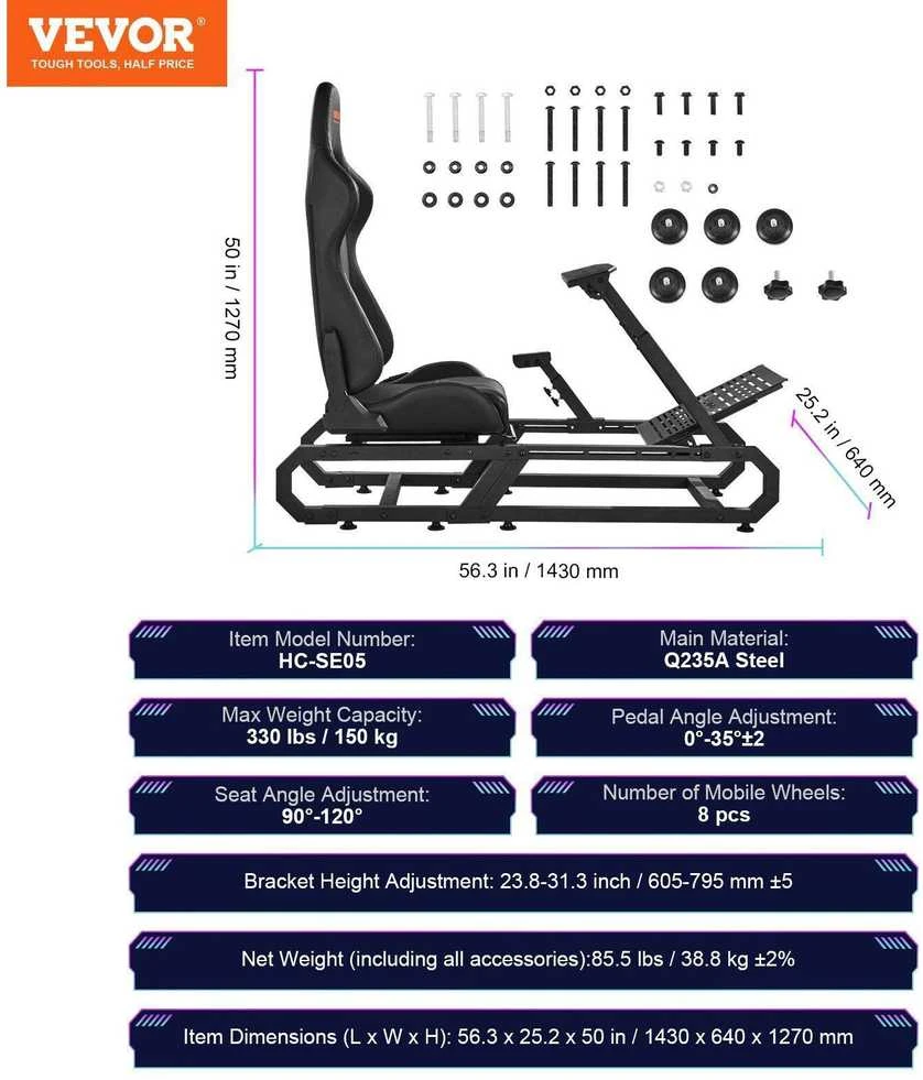 VEVOR Lenktynių vairo stovas Logitech G923/G29