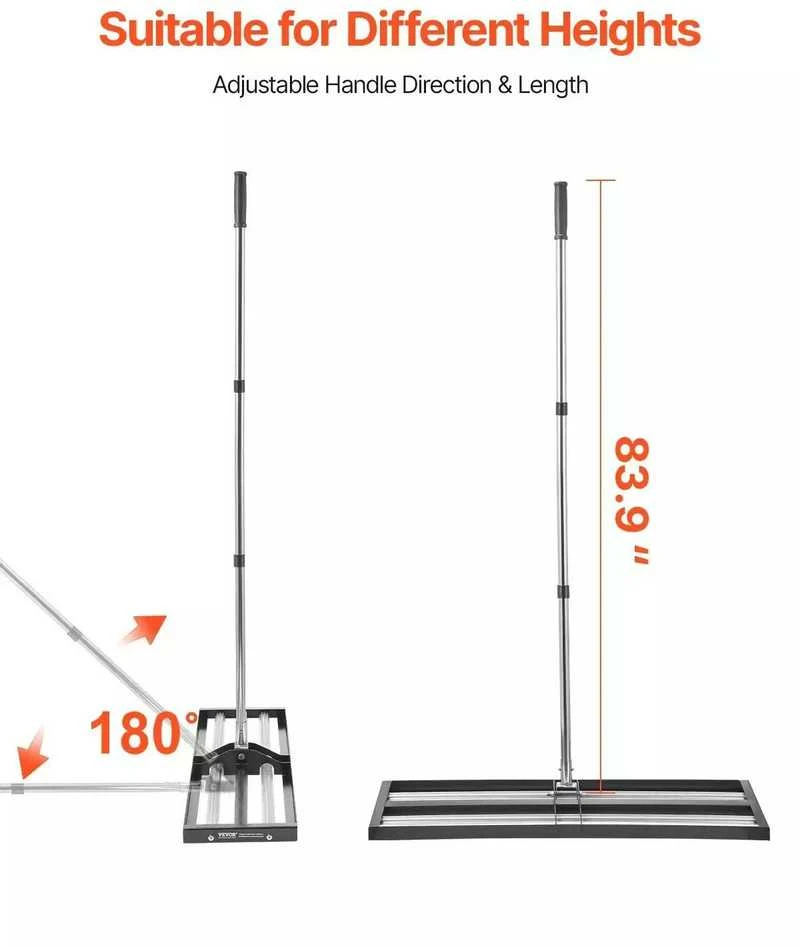 VEVOR Vejos lygintuvas su ratukais ir ilga rankena 25.4 x 91.4 cm