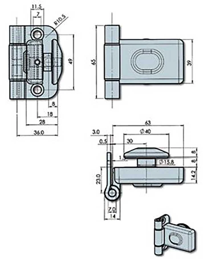 ABLOY durų vyriai garinės pirties durims, bronza, ABLFL65