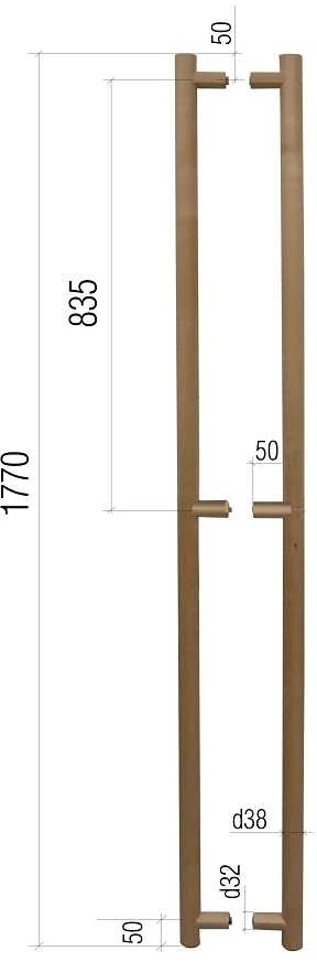 Andres Glass Solutions AD Durų rankena stiklinėms durims L-1800