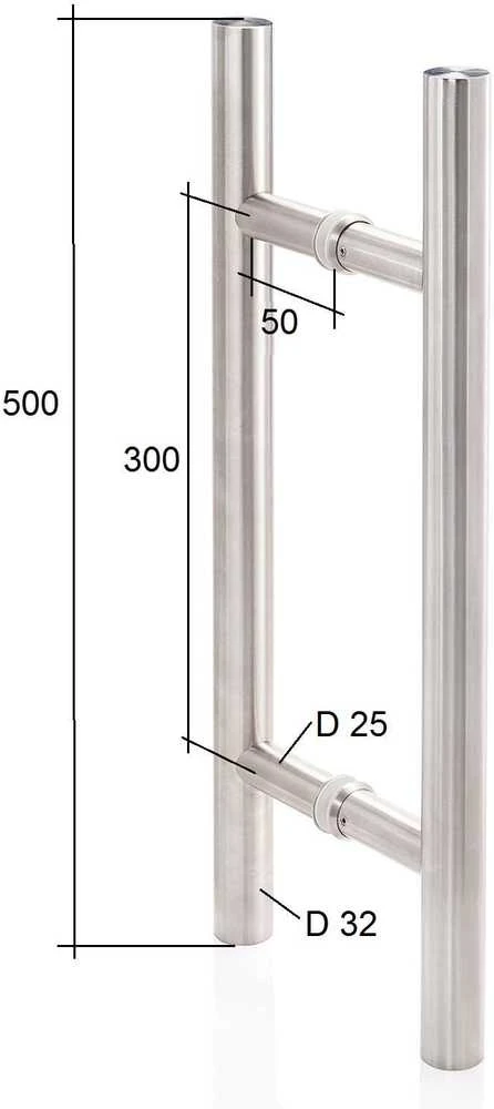 Andres Glass Solutions AD Durų rankena stiklinėms durims AU Premium, plieninė-juoda