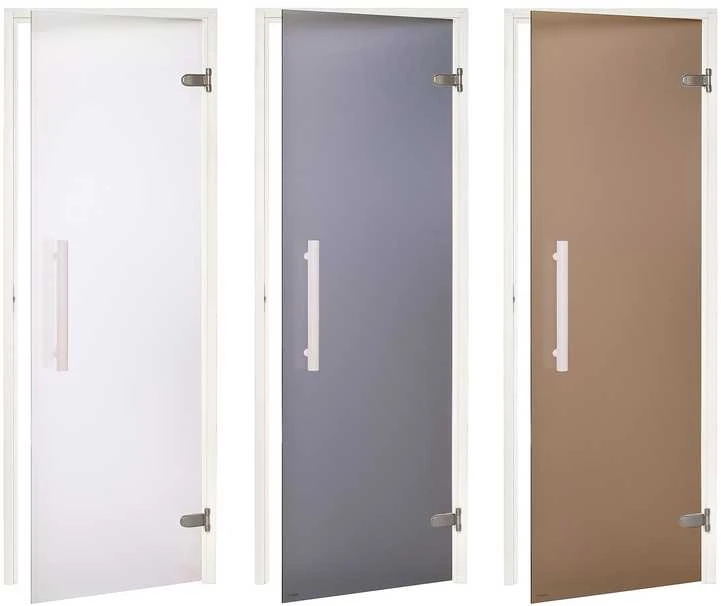 Andres Glass Solutions AD stiklinės pirties durys, Baltas rėmas, Matinis stiklas