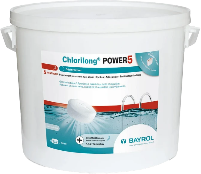 Bayrol Lėto tirpimo daugiafunkcinės chloro tabletės Chlorilong Power 5, 5kg