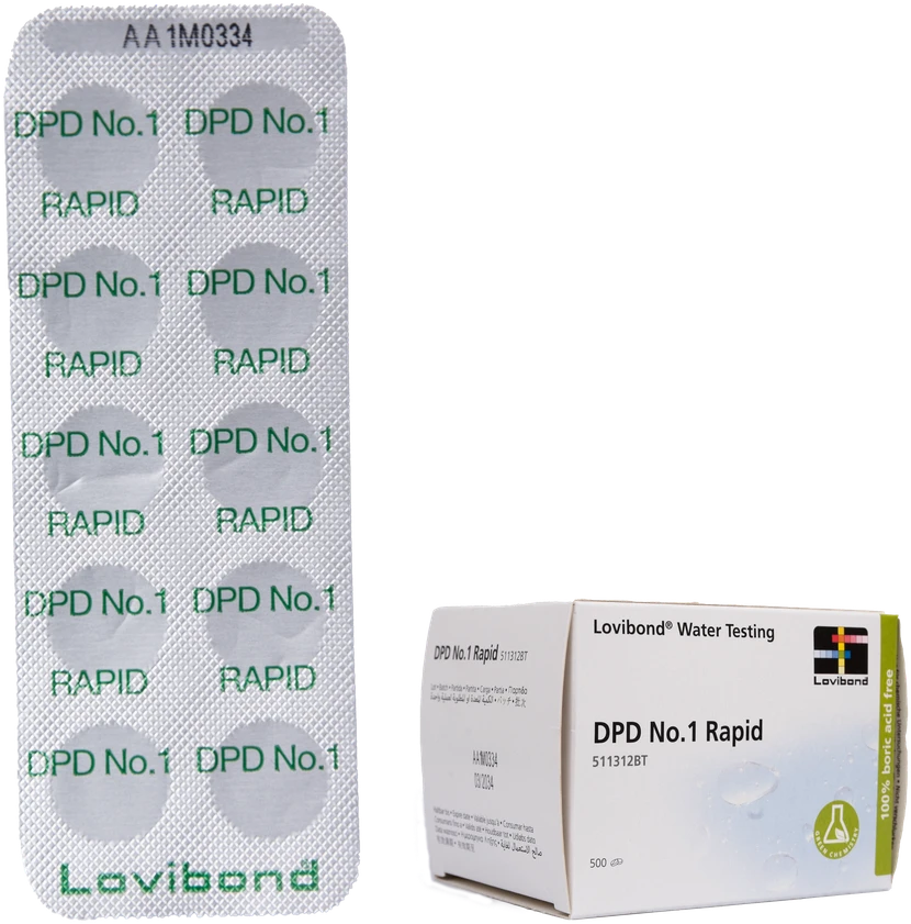 Bayrol Vandens testavimo tabletės DPD 1, chloro kiekiui nustatyti, 10 tablečių