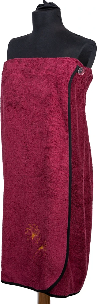 Urte Dovanų rinkinys dovanų dėžutėje JAI. Moteriška pirties kepurė ir prijuostė - BORDO L - XL