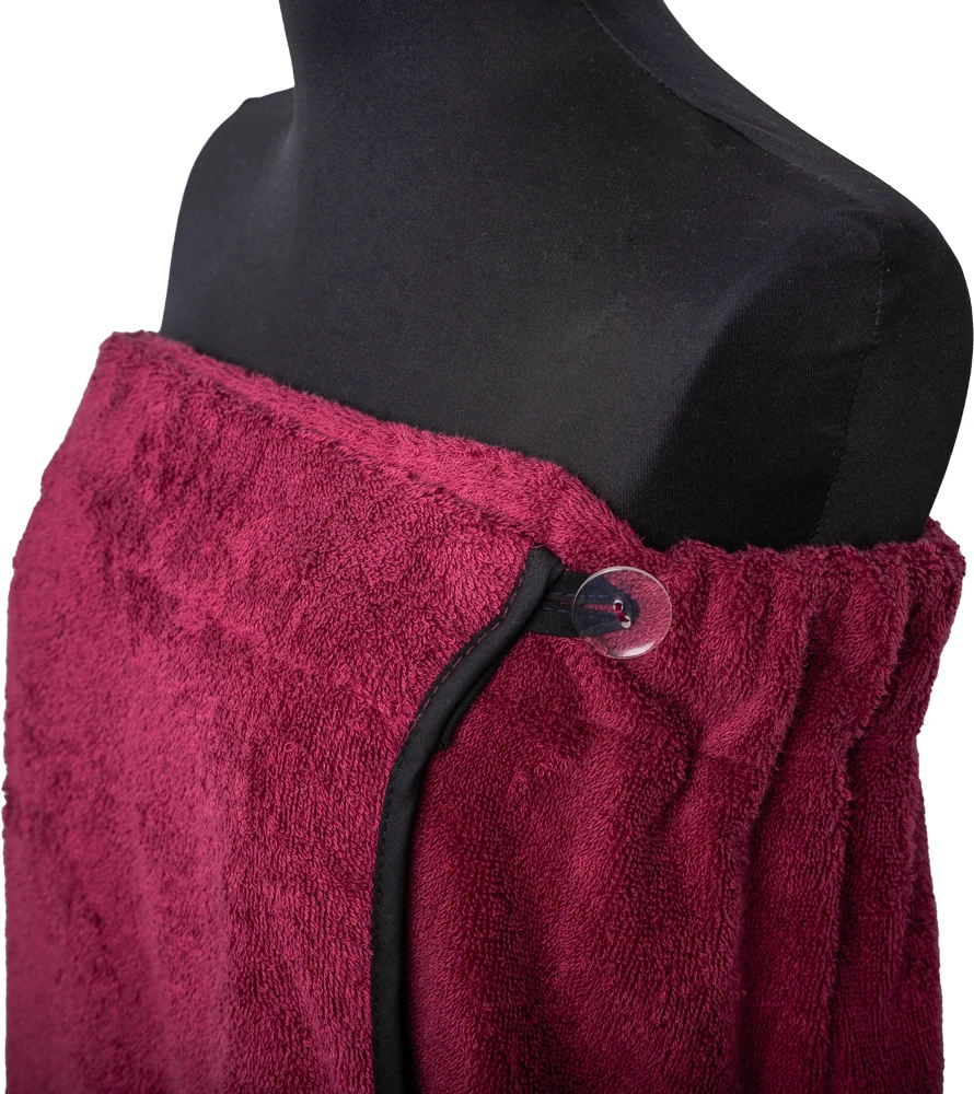Urte Dovanų rinkinys dovanų dėžutėje JAI. Moteriška pirties kepurė ir prijuostė - BORDO L - XL