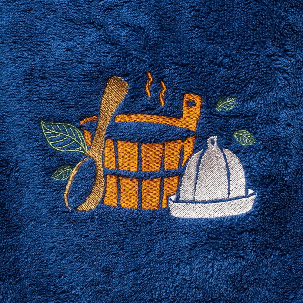 Urte Dovanų rinkinys dovanų dėžutėje JAM. Vyriška pirties kepurė ir prijuostė - MĖLYNA L - XL