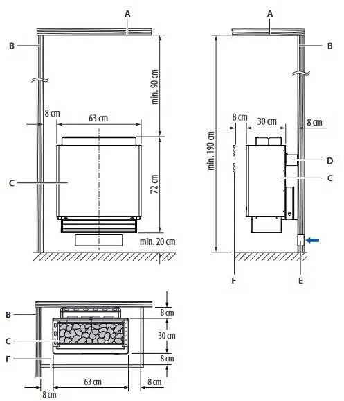Elektrinė pirties krosnelė - EOS P1 W, nerūdijančio plieno apdaila, 12 kW