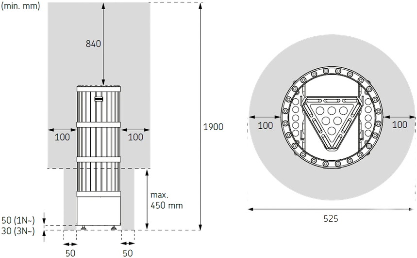 Elektrinė pirties krosnelė - Harvia Legend PO70FC 6,8 kW WiFi juoda