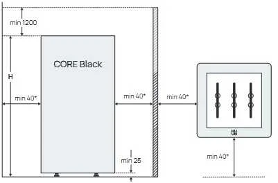 Elektrinė pirties krosnelė - HUUM CORE, juoda 9 kW
