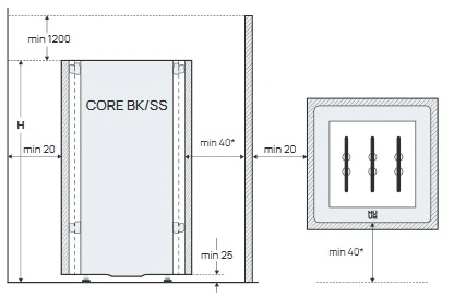 Elektrinė pirties krosnelė - HUUM CORE SS, 9.0 kW, Be apdailos