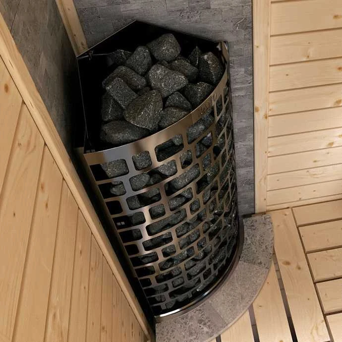 Elektrinė pirties krosnelė – SAWOTEC Ari Corner 9 kW, be valdymo pulto
